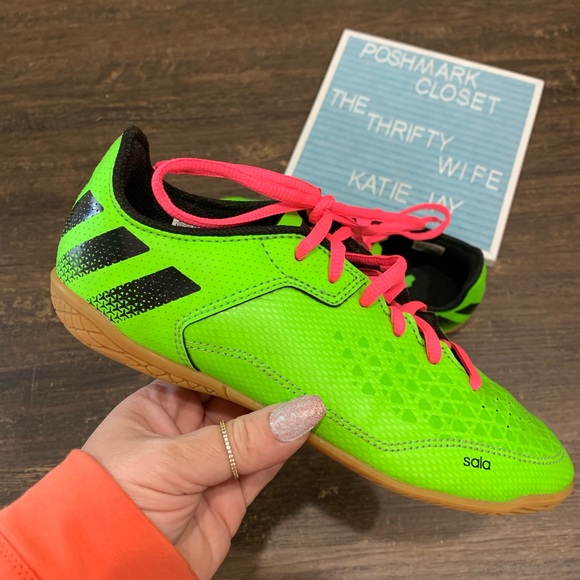 neon green and pink shoes